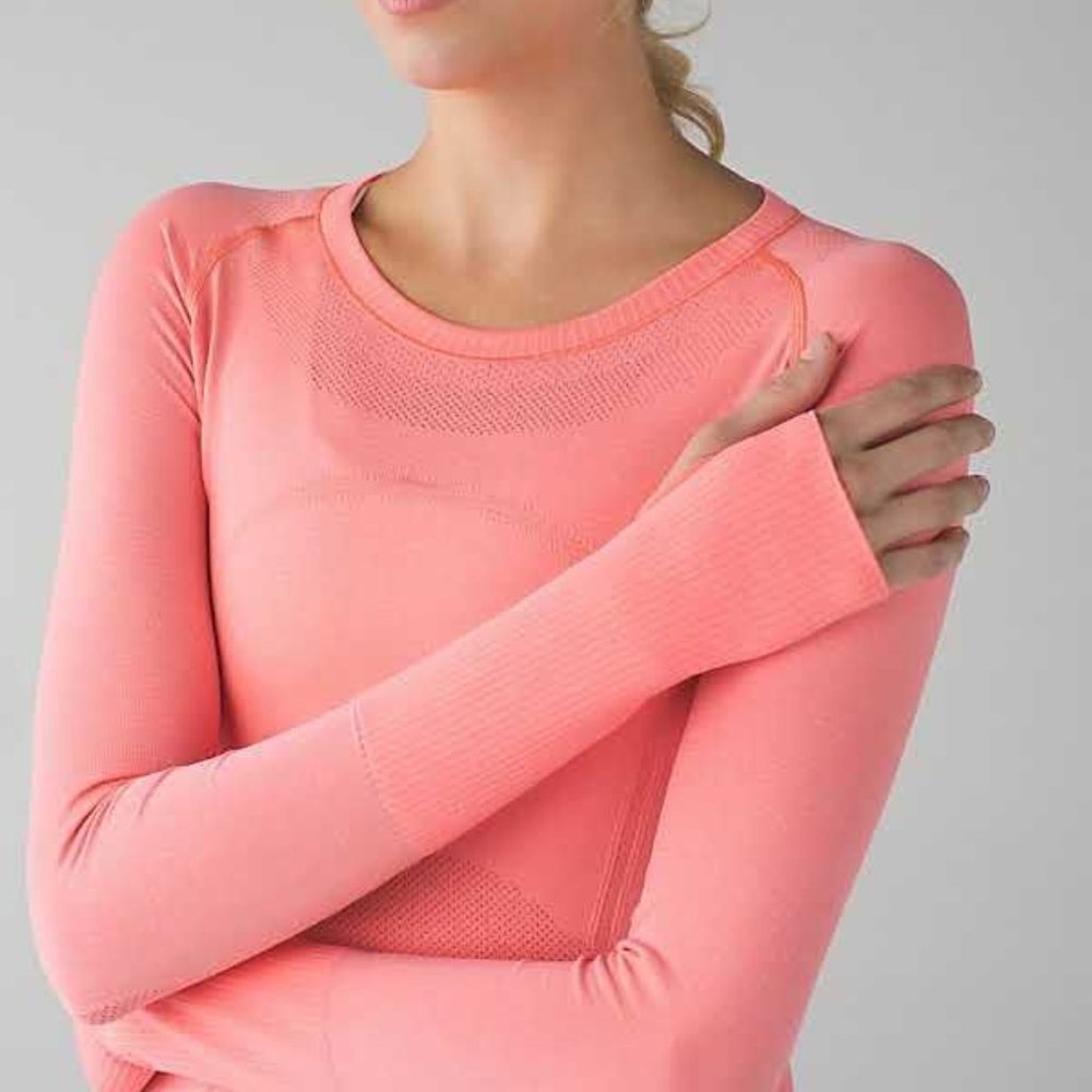 Lululemon Swiftly Tech Cropped Long Sleeve Pink